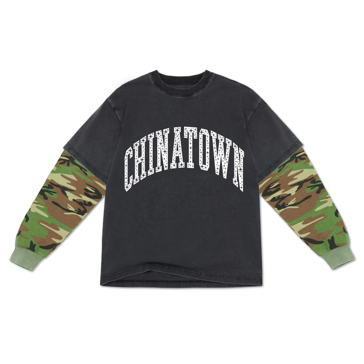 Classic Arc 2Fer L/S T-Shirt in Black / Camo
