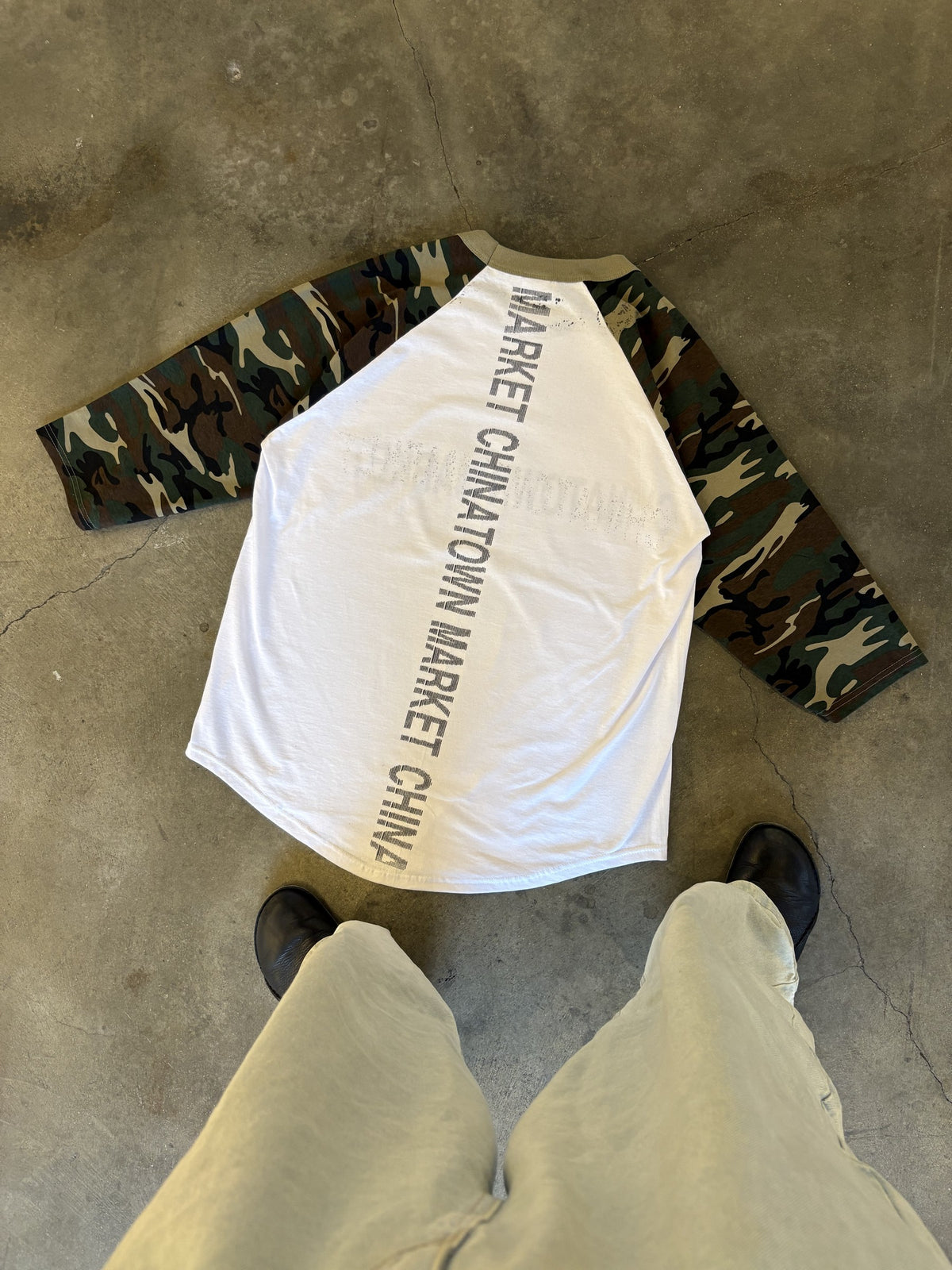 Shaka Print Gun 1 of 1 No. 06 Camo Raglan Tee, Size XL, back