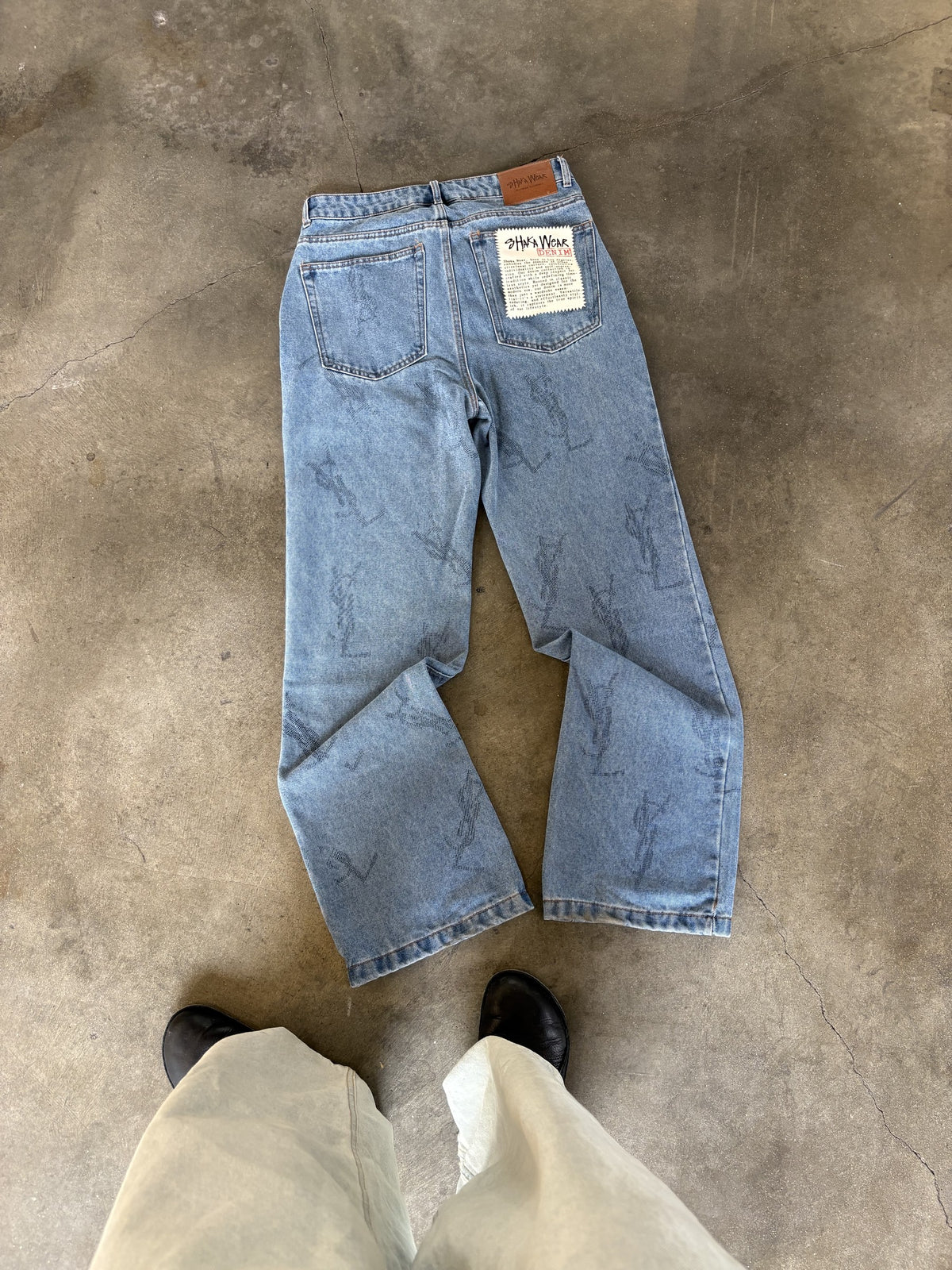 Shaka Print Gun 1 of 1 No. 01 Straight Leg Denim Pants, Waist 30, back