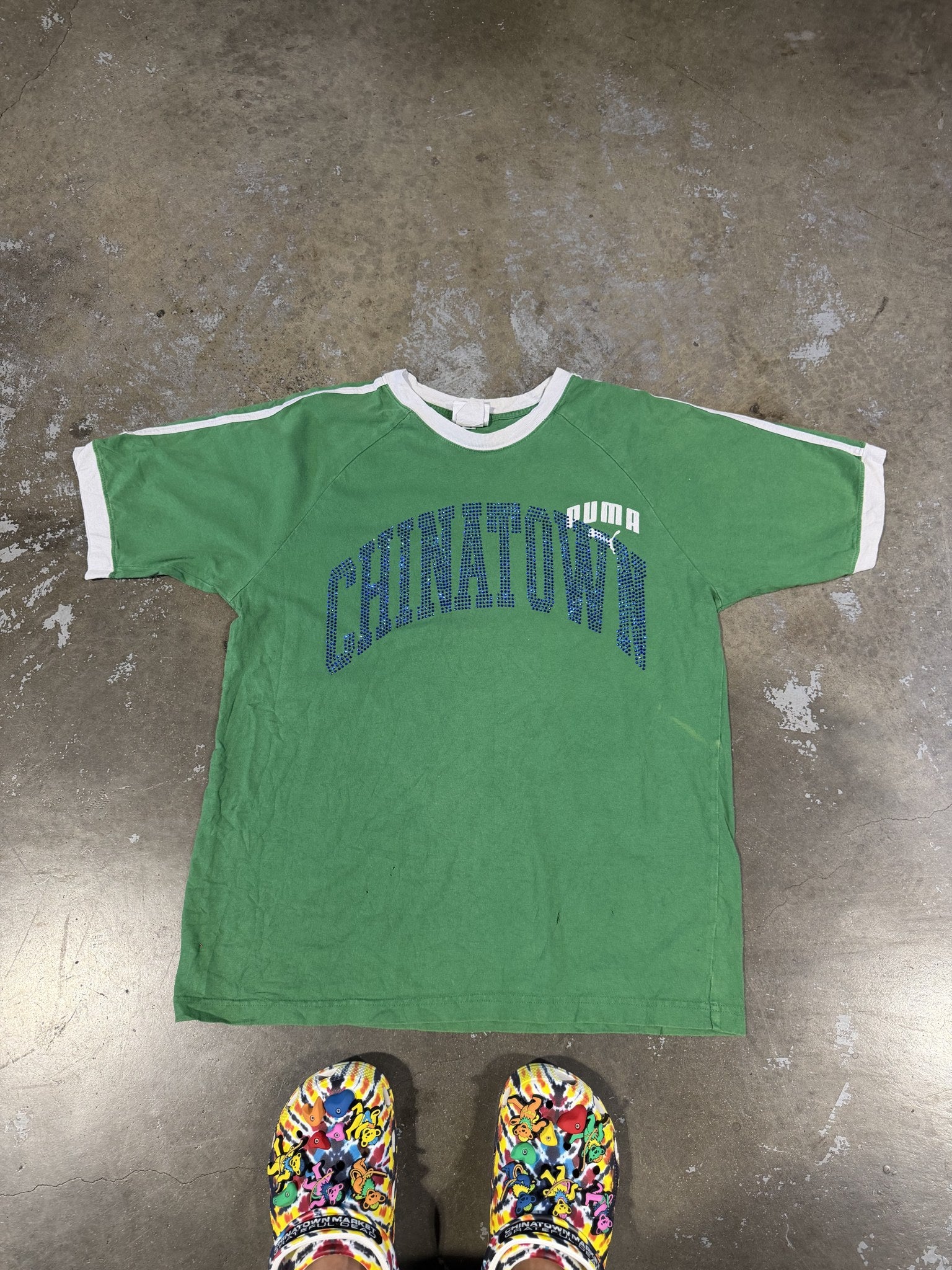 Bedazzled football arc (Green) - front