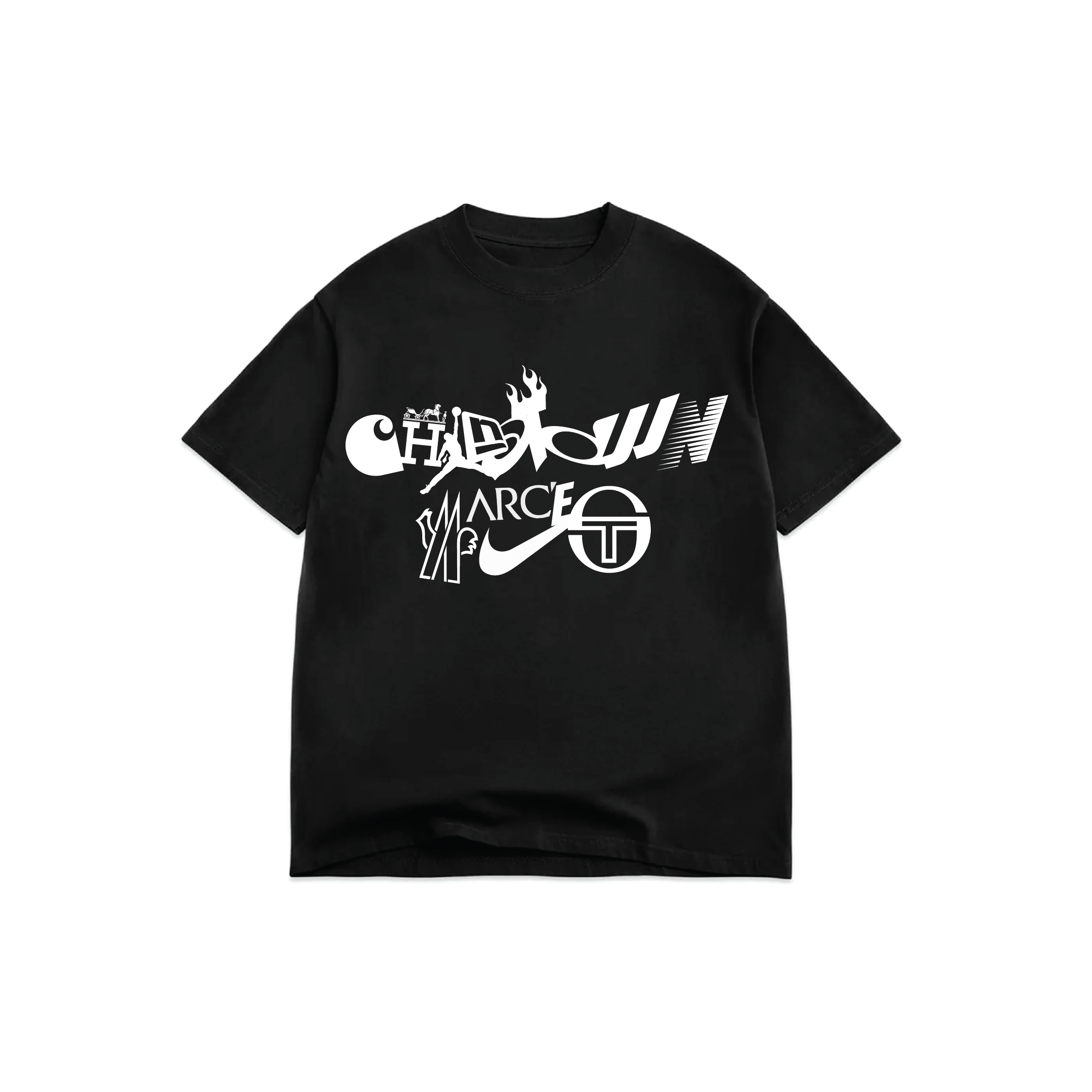 Logo Overload T-Shirt - BLACK