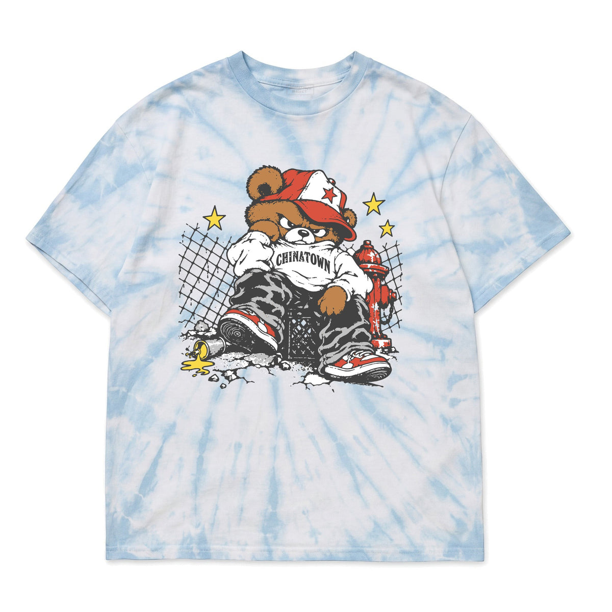 Street Bear T-Shirt in Carolina Blue Tie Dye