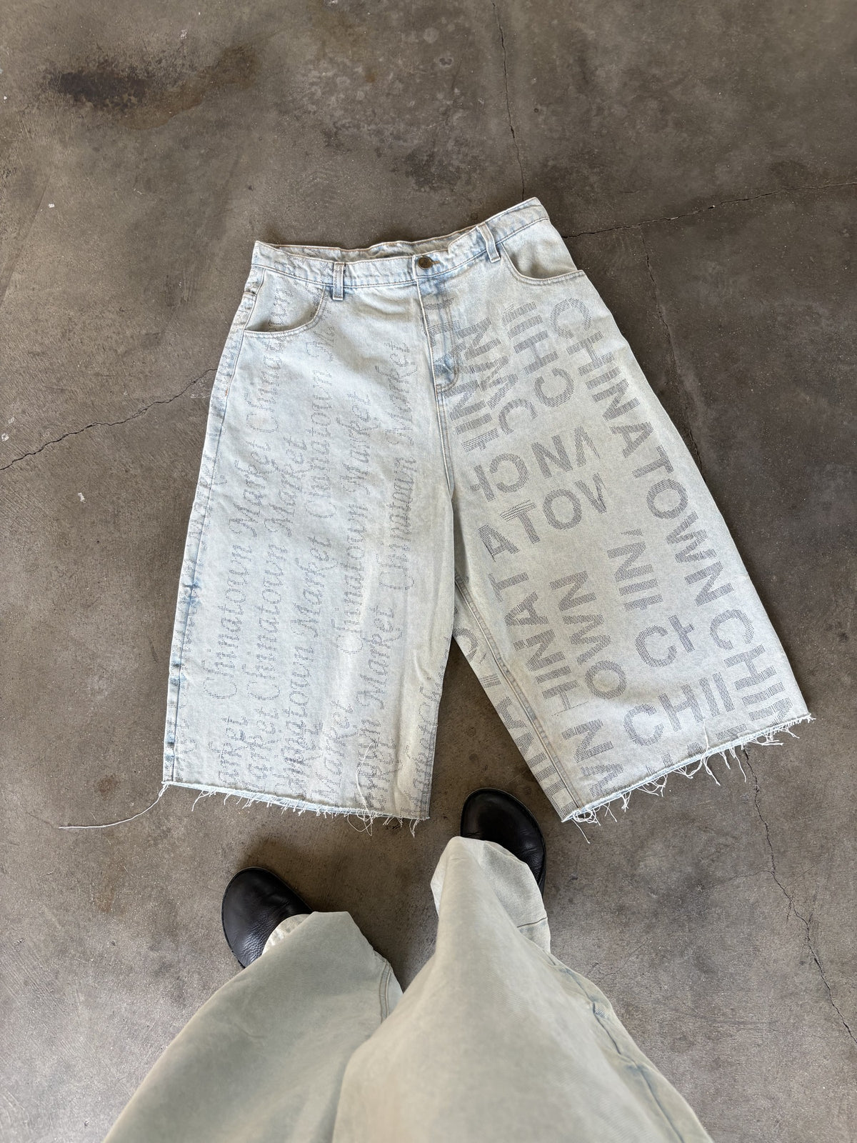 Shaka Print Gun 1 of 1 No. 08 Balloon Denim Shorts, Waist 34, front