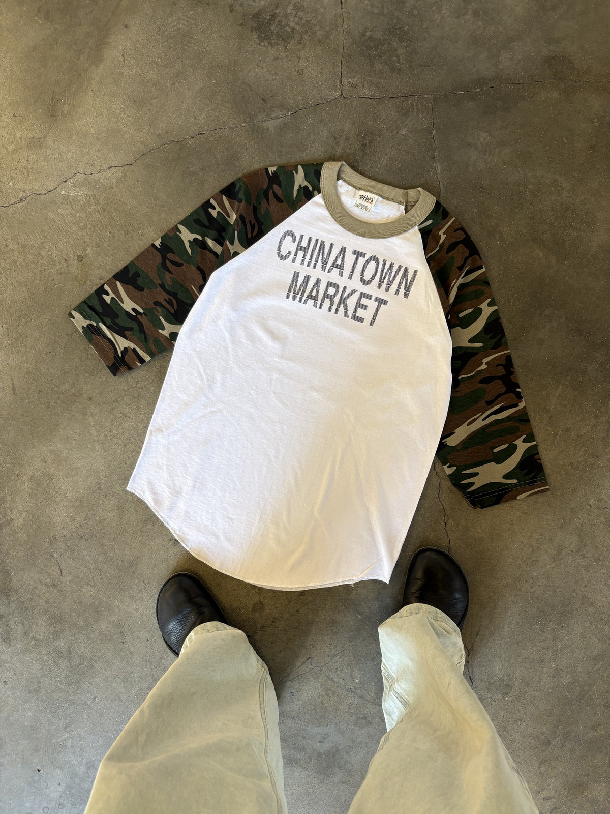 Shaka Print Gun 1 of 1 No. 03 Camo Raglan Tee, Size M, front