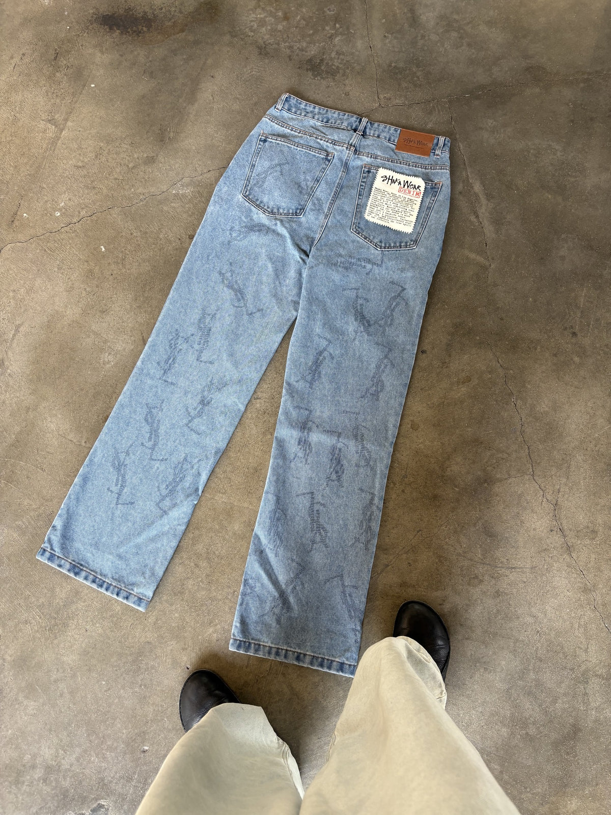 Shaka Print Gun 1 of 1 No. 03 Straight Leg Denim Pants, Waist 32, back