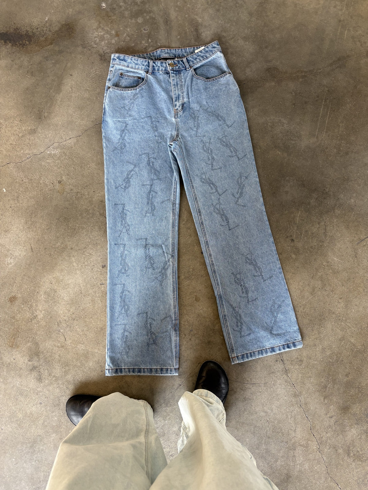 Shaka Print Gun 1 of 1 No. 03 Straight Leg Denim Pants, Waist 32, front